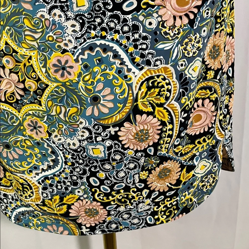 LOFT Multicolor Paisley Print Pull-On Skirt